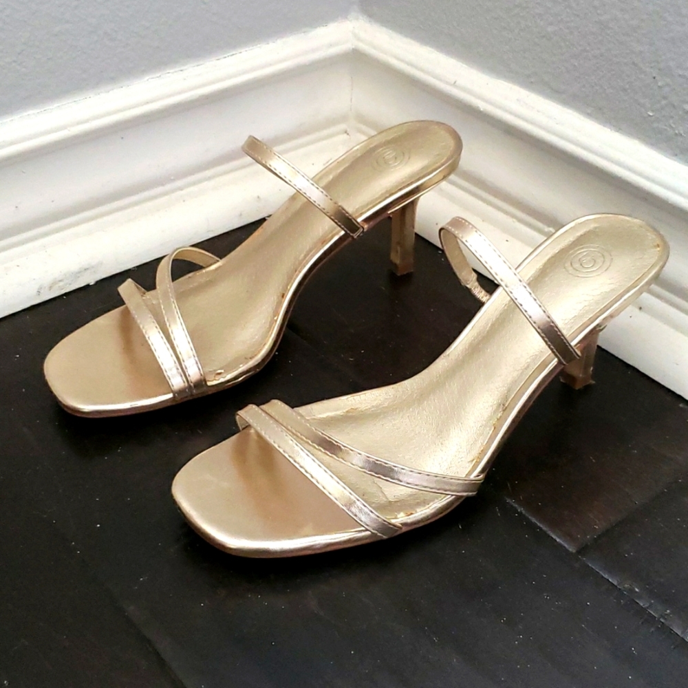 Gold Kitten Heels